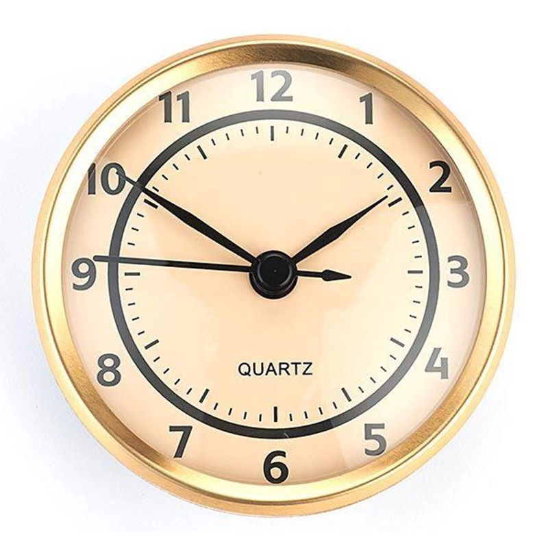 Clock Fit-up Arabic with Dial and Brushed Gold Bezel - Dial Finish:Ivory Dial